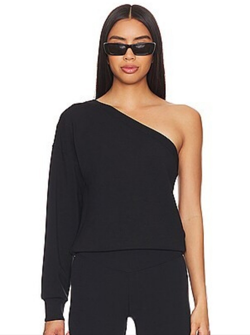 Spanx AirEssentials One Shoulder Top in Very Black Size 1X